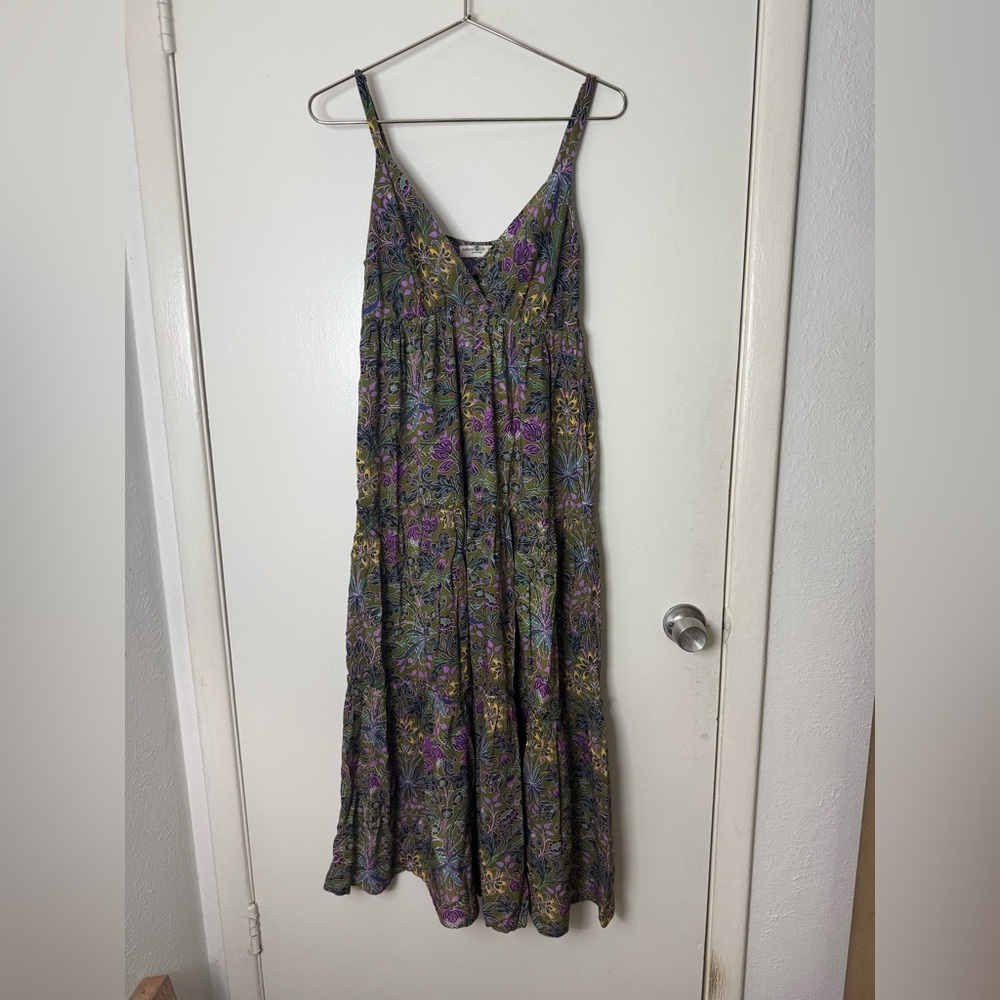 Natural life, Ella, green, blue, purple, yellow floral, sleeveless maxi dress S - Picture 2 of 8